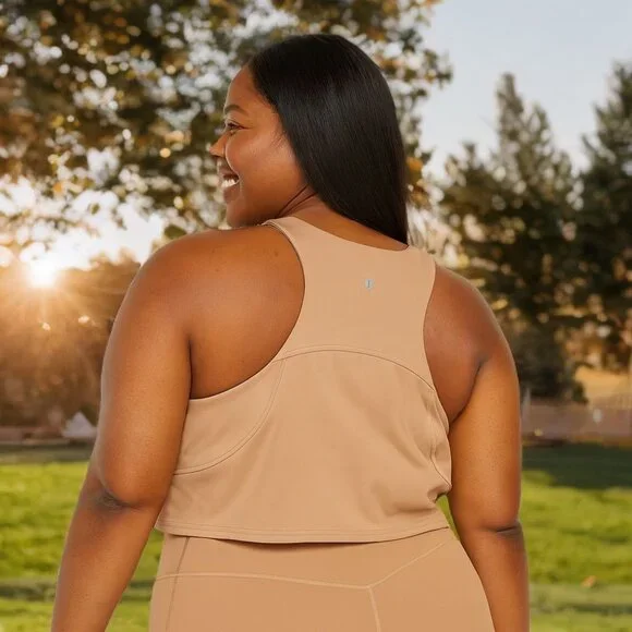 Lululemon Wunder Train Cropped Tank Top Racerback B/C Cup Workout Pullover Sz 20 - Picture 2 of 10